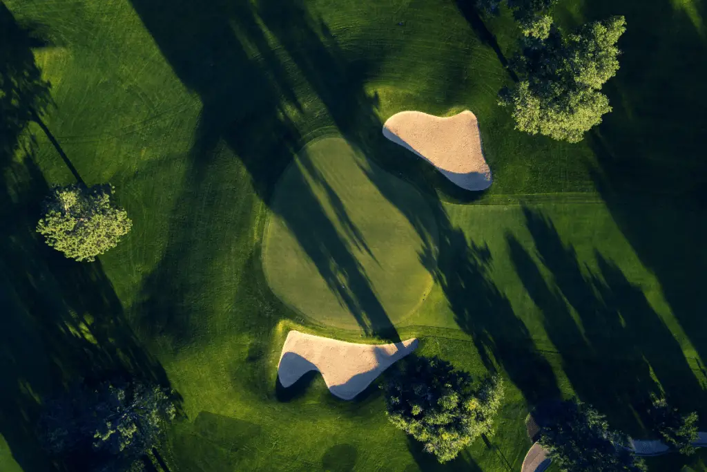 Golf green aerial view