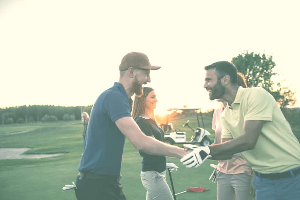 Golfer Shaking Hands after a Round