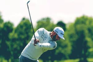 Dustin Johnson Swinging TaylorMade Iron