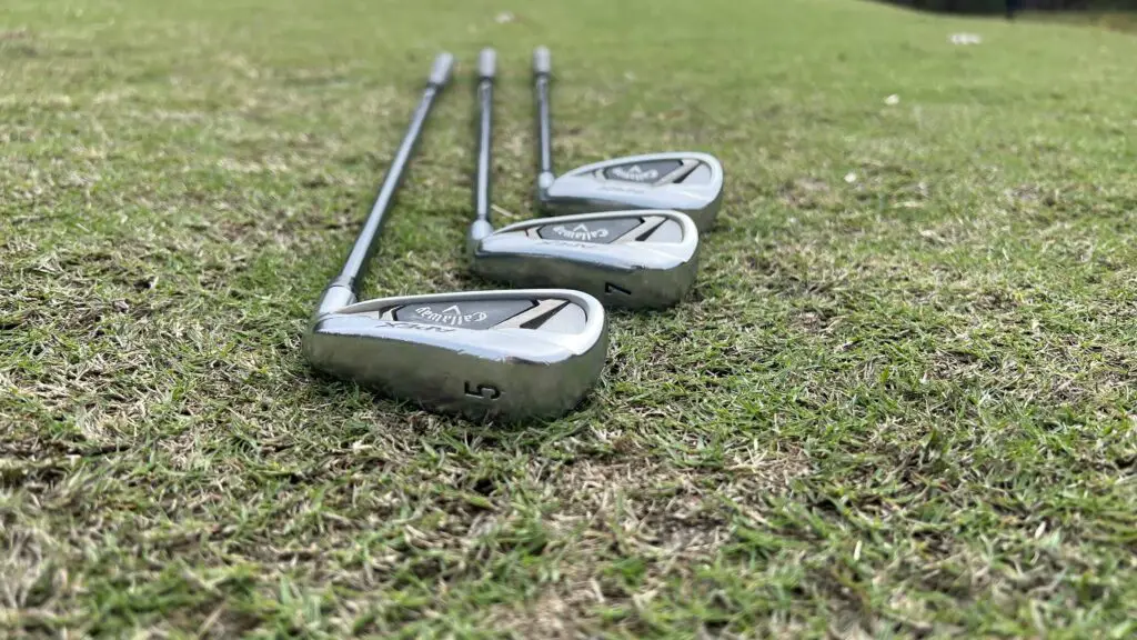 Callaway Apex DCB 21 irons on the grass