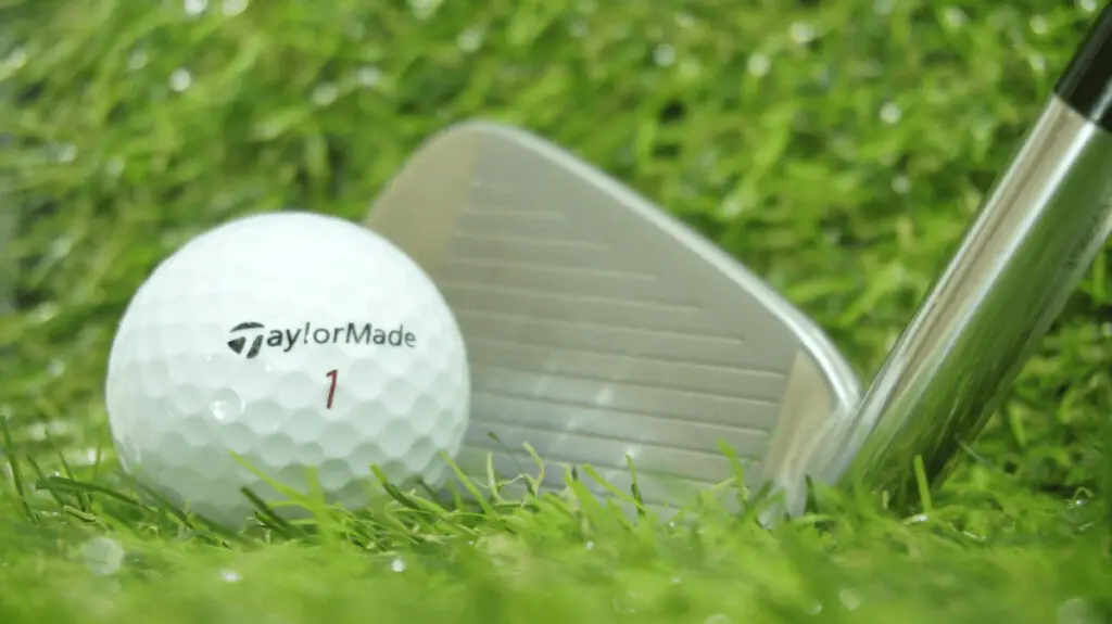TaylorMade Iron against golf ball